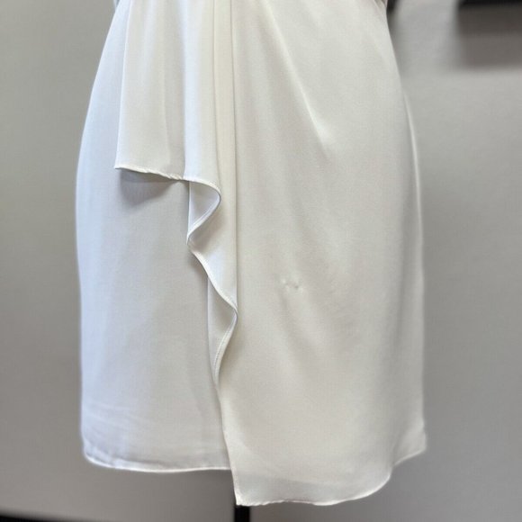 Halston Mock-Neck Mini Dress in Chalk Sz 2 - Picture 10 of 14